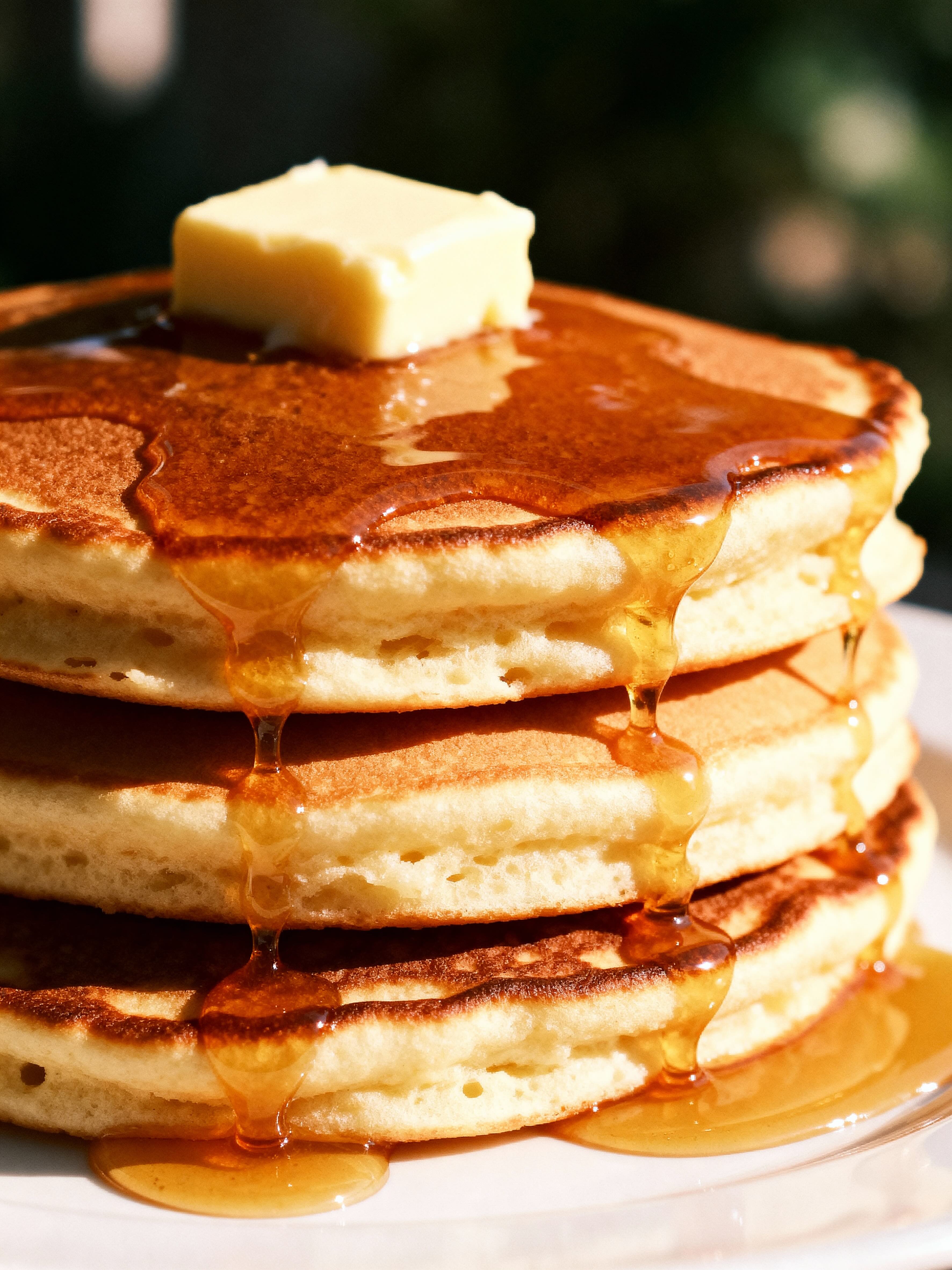 Country Ham Pancakes with Maple Syrup