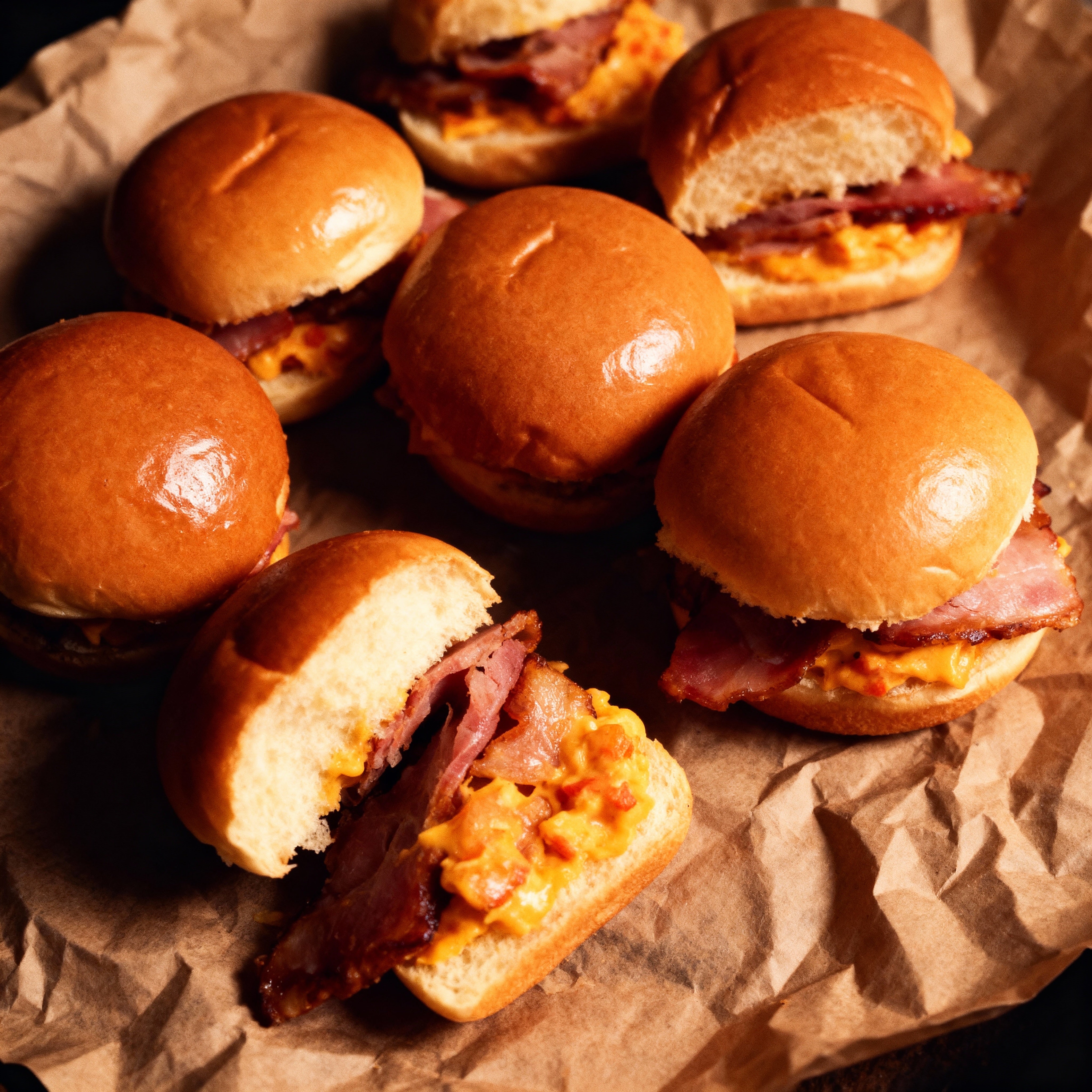 Hot Honey Pimento Country Ham Sliders