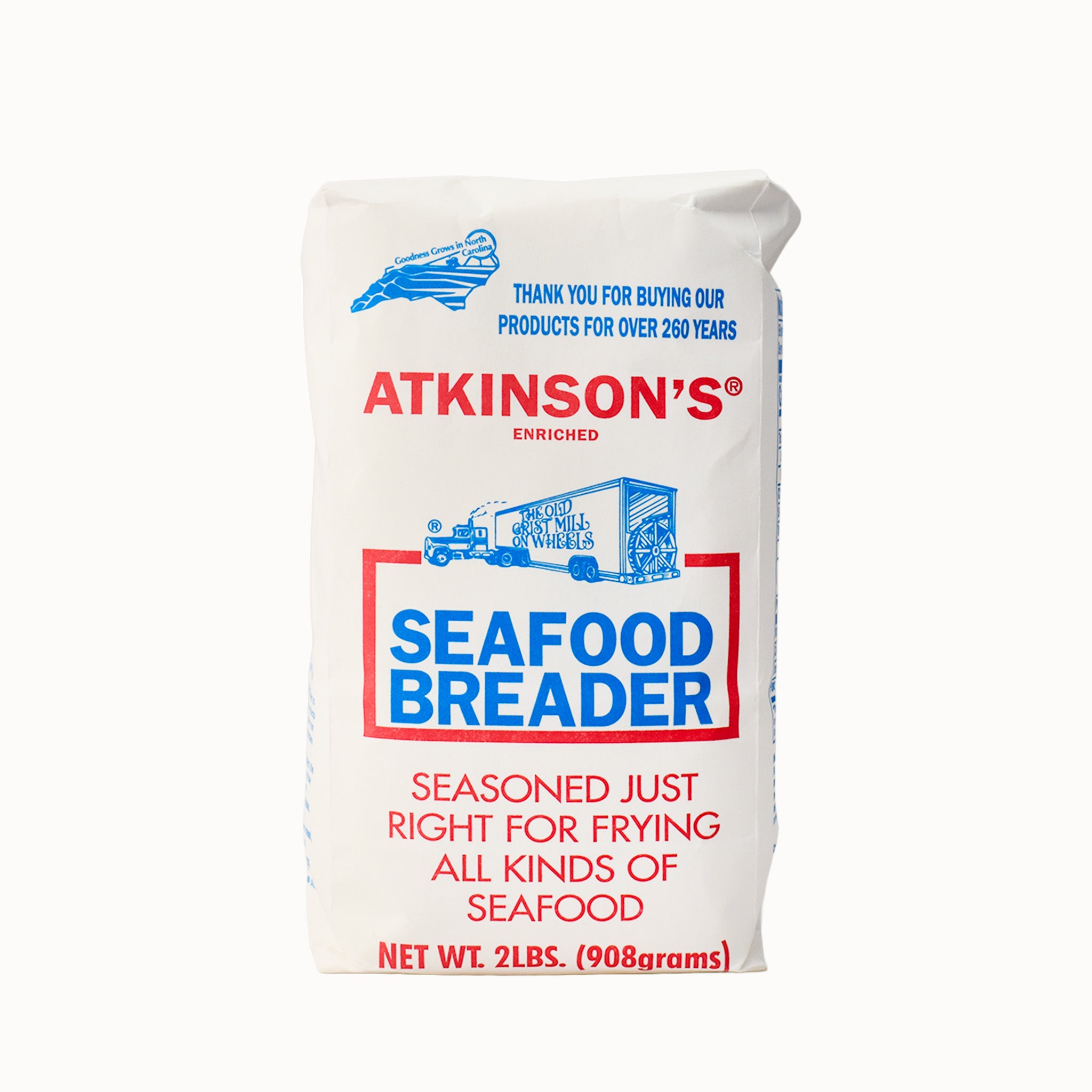 Atkinsons Seafood Breader packaging on a white background