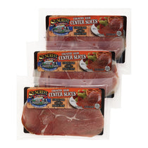 Pack of 3 Country Ham Center Slices dry cured and packaged by Suncrest Farms.