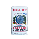 Atkinson's stone ground white self-rising corn meal 2 lb. bag.