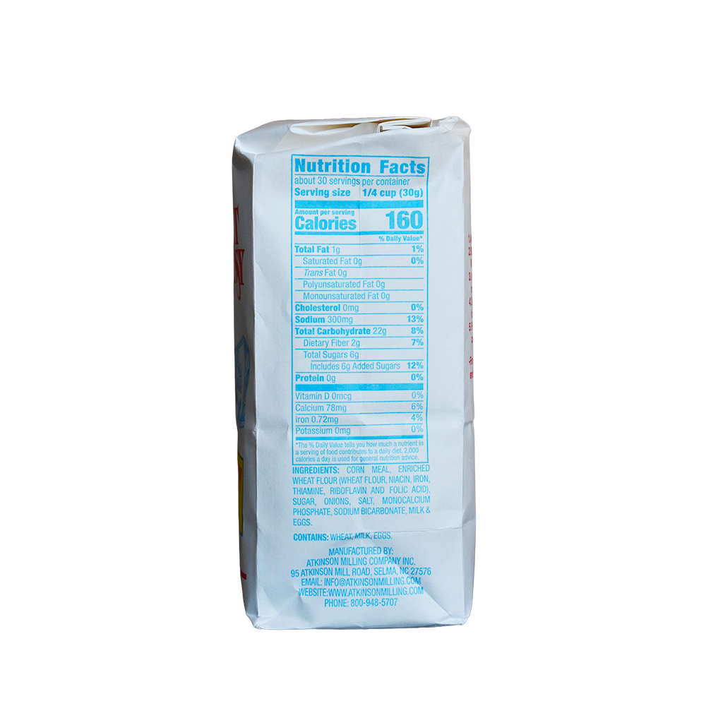 Sweet Betsy hushpuppy mix with onions 2 lb bag.