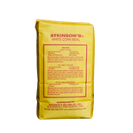 Atkinson's white corn meal in 2 lb. bag.