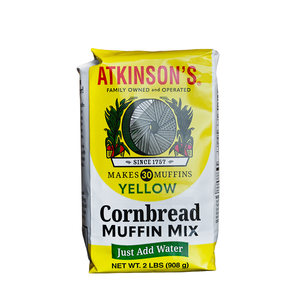 Atkinson's yellow cornbread muffin mix 2 lb. bag.