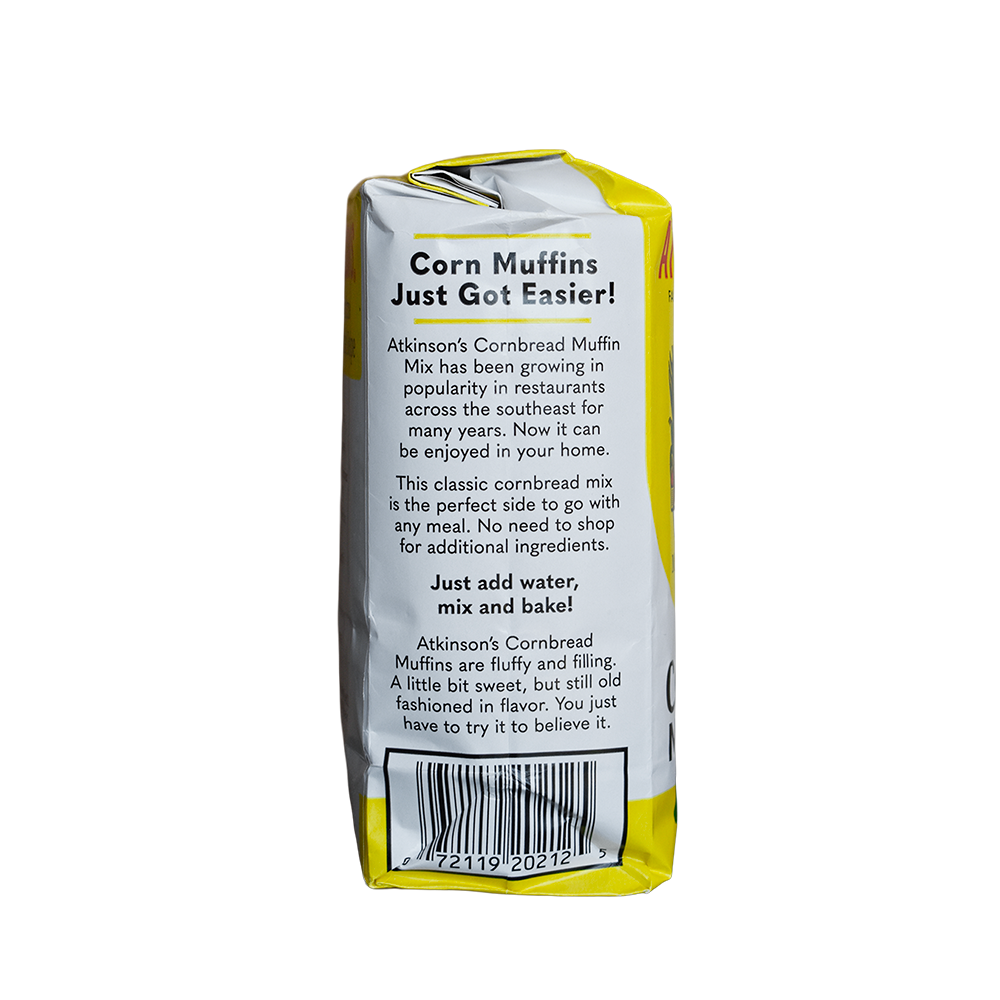 Atkinson's yellow cornbread muffin mix 2 lb. bag.