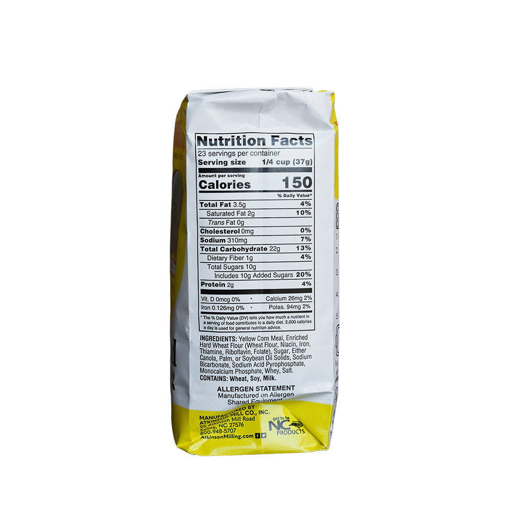 Atkinson's yellow cornbread muffin mix 2 lb. bag.